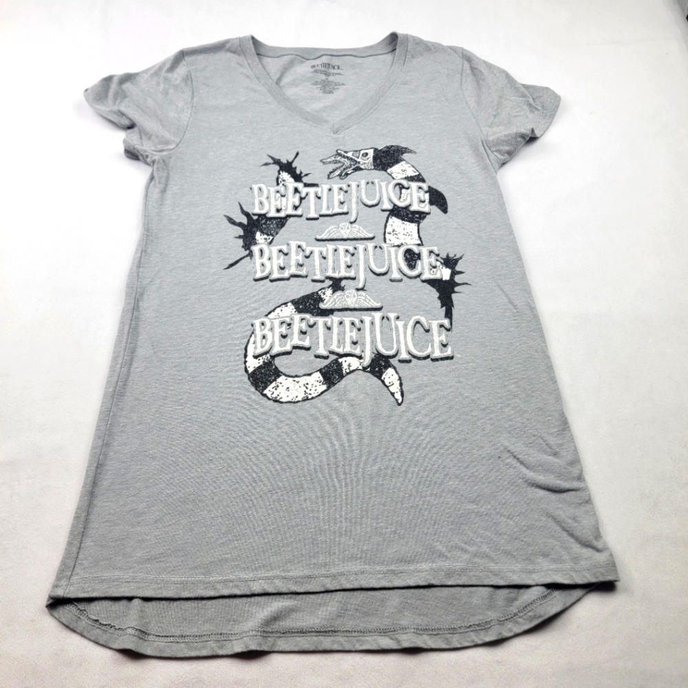 Beetlejuice gray vneck sandworm‎ tunic tshirt